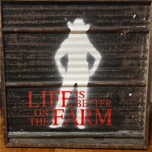 Red and Brown Rustic Art Wall Decor